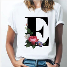 Load image into Gallery viewer, 26 alphabet letter women T-shirt Girl
